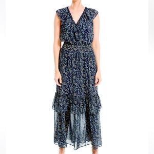 EUC Max Studio Floral Tiered Maxi Dress Women’s Size Medium